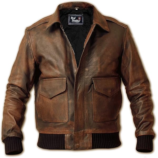 A-2 Aviator jacket Cowhide Leather Bomber Aviator Flight