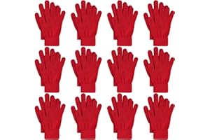 jiebor 12 Pairs Winter Warm Knit Gloves for Women Men Teens Clod Weather