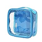 Clear TSA Approved 3-1-1 Travel Toiletry Bag / Transparent See Through Organizer (Turquoise)