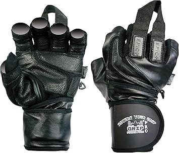 Grip power pads elite leather gym gloves Clearance