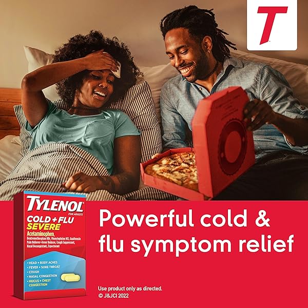 TYLENOL COLD + FLU SEVERE MEDICINE CAPLETS FOR FEVER, PAIN, COUGH & CONGESTION, 24 CT.