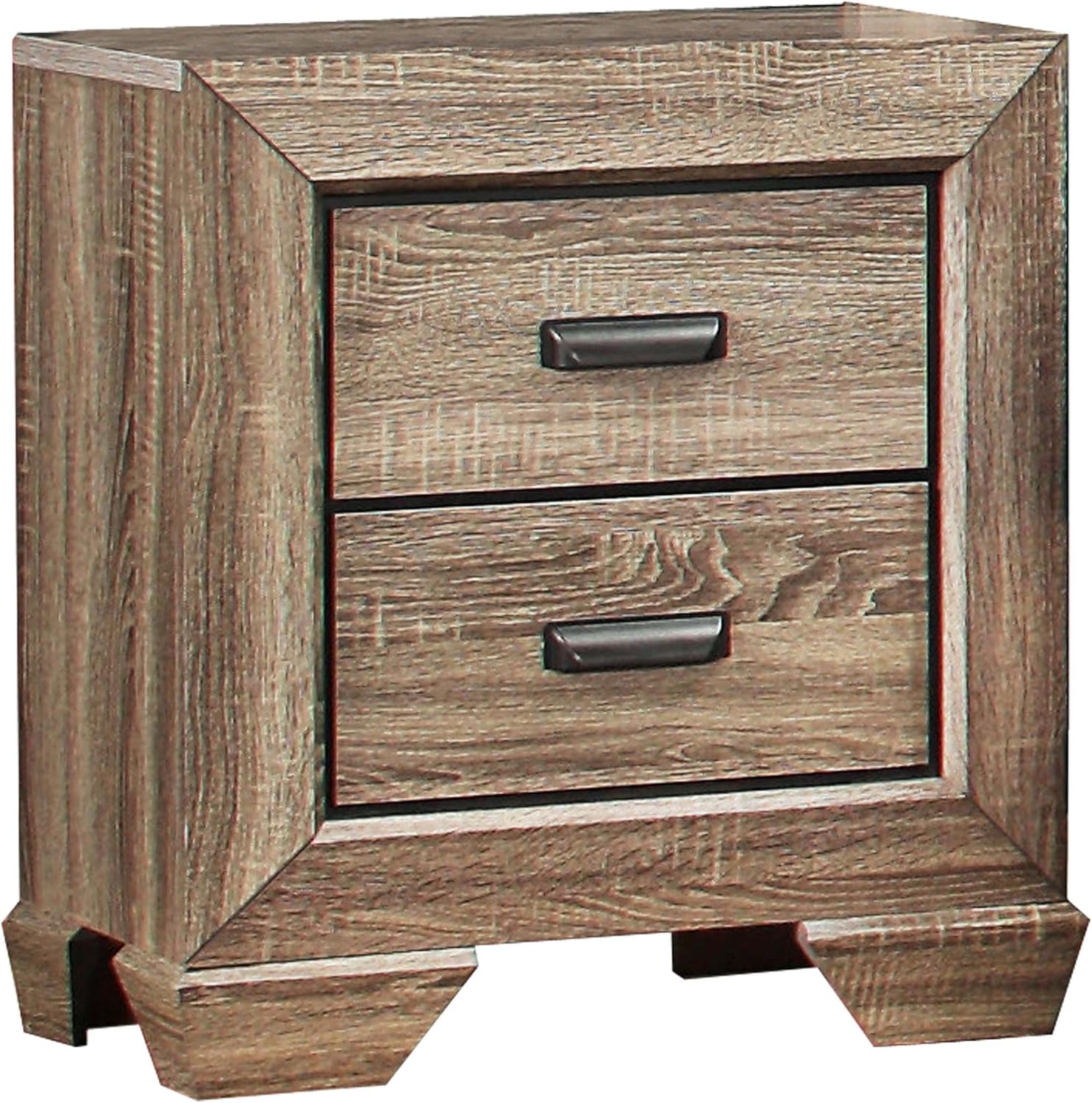 Amazon Com Homelegance Beechnut Contemporary Rustic 2 Drawer Nightstand Light Elm And Black Furniture Decor