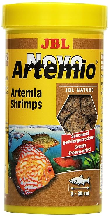 JBL Ergänzungsfutter für alle Aquarienfische, Gefriergetrocknete Artemia-Krebse, NovoArtemio