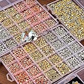 Spacer Beads for Bracelets Making 6mm Spacer Beads for Jewelry Making Earring Bracelets Necklace Earring Accessories DIY Handmade Craft (Three Metallic Colors)