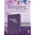 Tyndale NLT Inspire PRAISE Bible (Large Print, Hardcover, Purple): Inspire Coloring Bible–Nearly 500 Illustrations to Color, Creative Journaling Bible Space-Religious Gifts Inspire Connection with God