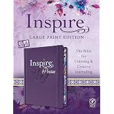 Inspire PRAISE Bible Large Print NLT (Hardcover LeatherLike, Purple): The Bible for Coloring & Creative Journaling
