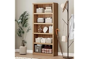 Bevfint Bookshelf, Open Storage 70 Inch Tall 5 Shelf Bookcase, Floor Standing Bookshelves and Bookcases, Book case for Farmho