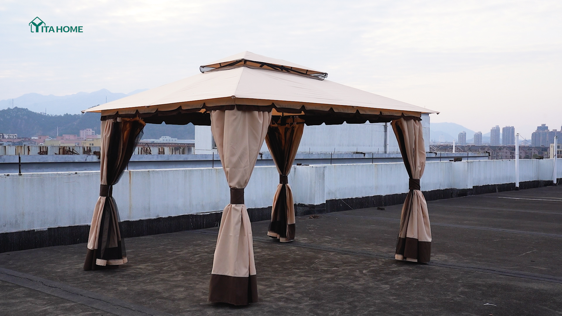 YITAHOME 10x12ft Gazebo Review: Double-Roof Canopy with Curtains & Netting image 24