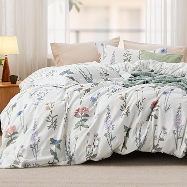SeventhStitch Printed Floral Duvet Cover Set with Pillow Cases 100