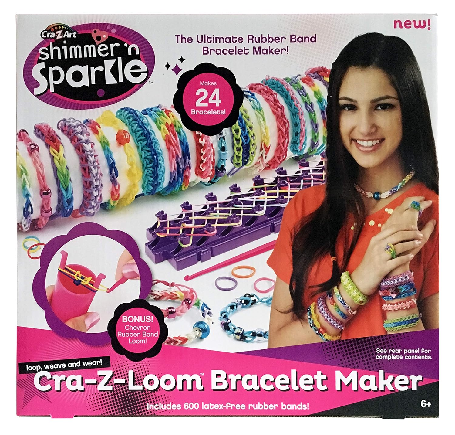 CraZLoom Shimmer n Sparkle Band Bracelet Maker, Rainbow Coloured
