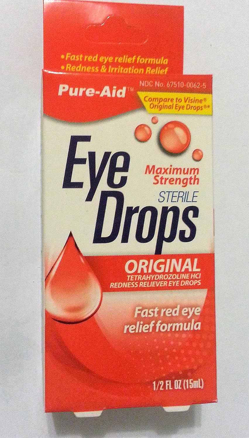 Sterile Eye Drops 0.5 Oz. Redness Reliever Health