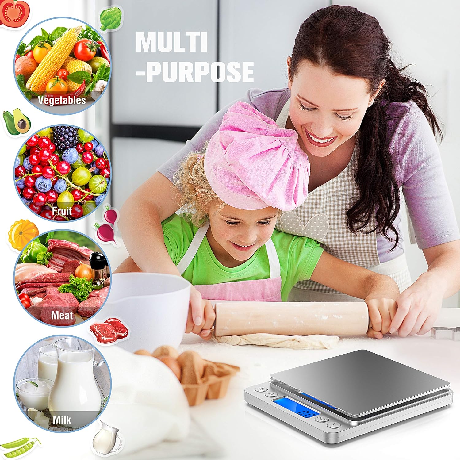 [Upgraded 2020 Version] Food Digital Kitchen Scale, Multifunction Scale Measures in Grams and oz for Cooking Baking, 1g/0.1oz Precise Graduation, Coffee Scales Grams Mutritional Calculator: Industrial & Scientific