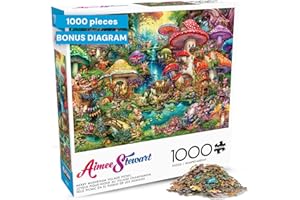 Buffalo Games - Aimee Stewart - Merry Mushroom Village Picnic - 1000 Piece Jigsaw Puzzle for Adults -Challenging Puzzle Perfect for Game Nights - Finished Size is 26.75 x 19.75