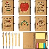 ANGOLIO 12Pcs Teacher Appreciation Gift Inspirational Bulk Spiral Notebook Thank You Gift for Teachers Inspirational Journal with Pens for Christmas Winter Gifts Birthday Office School Teacher's Day