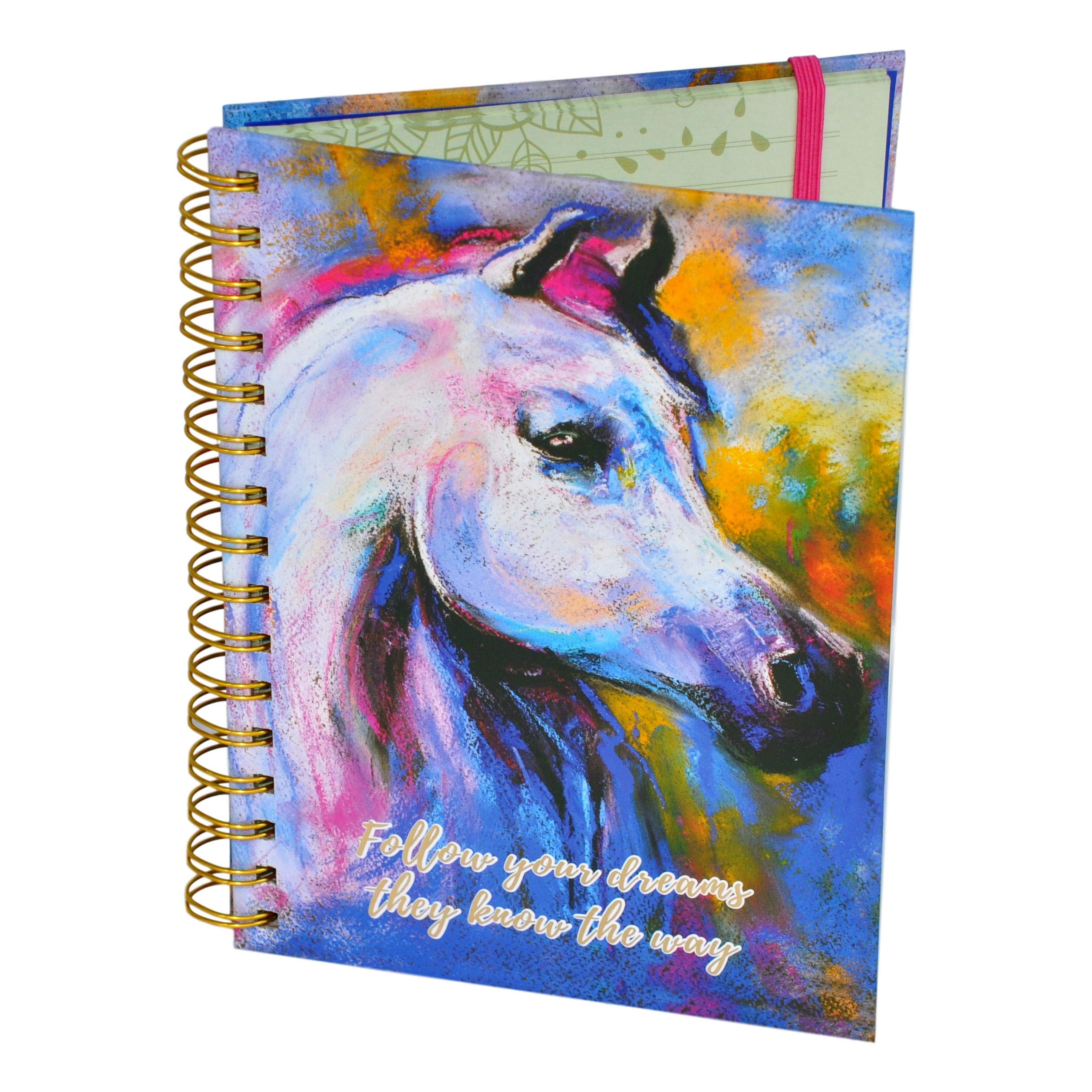 A5 Horse Hardback Notebook -"Follow Your Dreams, They Know The Way". Spiral Notebook