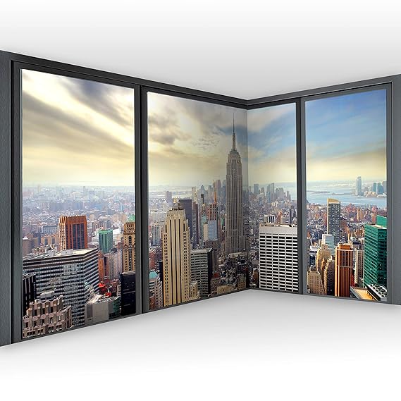 murando - Eckfototapete New York 550x250 cm - Vlies Tapete - Moderne Wanddeko - Design Tapete - Wandtapete - Wand Dekoration 