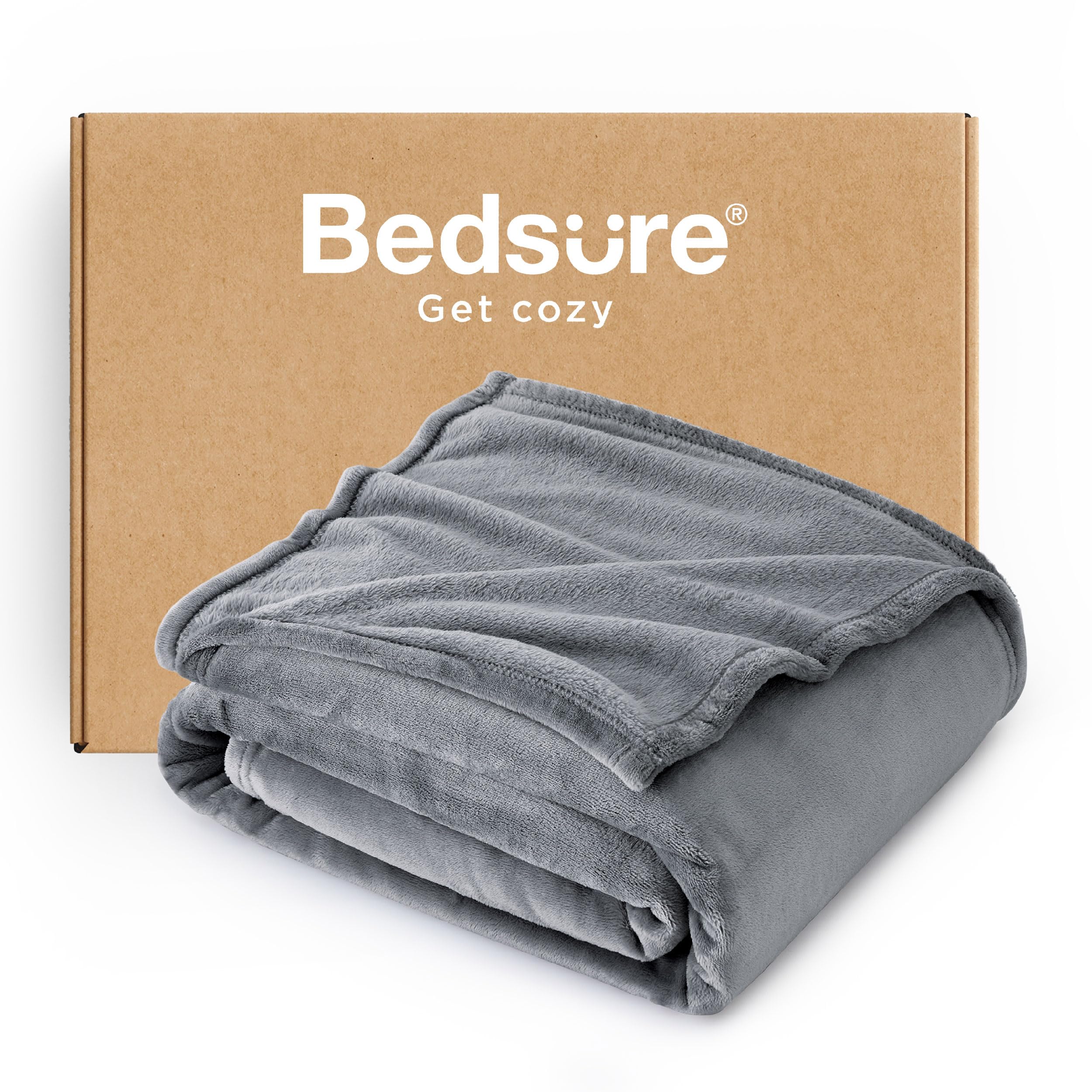 Photo 1 of Bedsure GentleSoft Fleece Blanket Twin Size Grey - 300GSM Lightweight Plush Fuzzy Cozy Soft Warm Blanket for Bed, Sofa, Couch, Travel, Camping, 60x80 inches