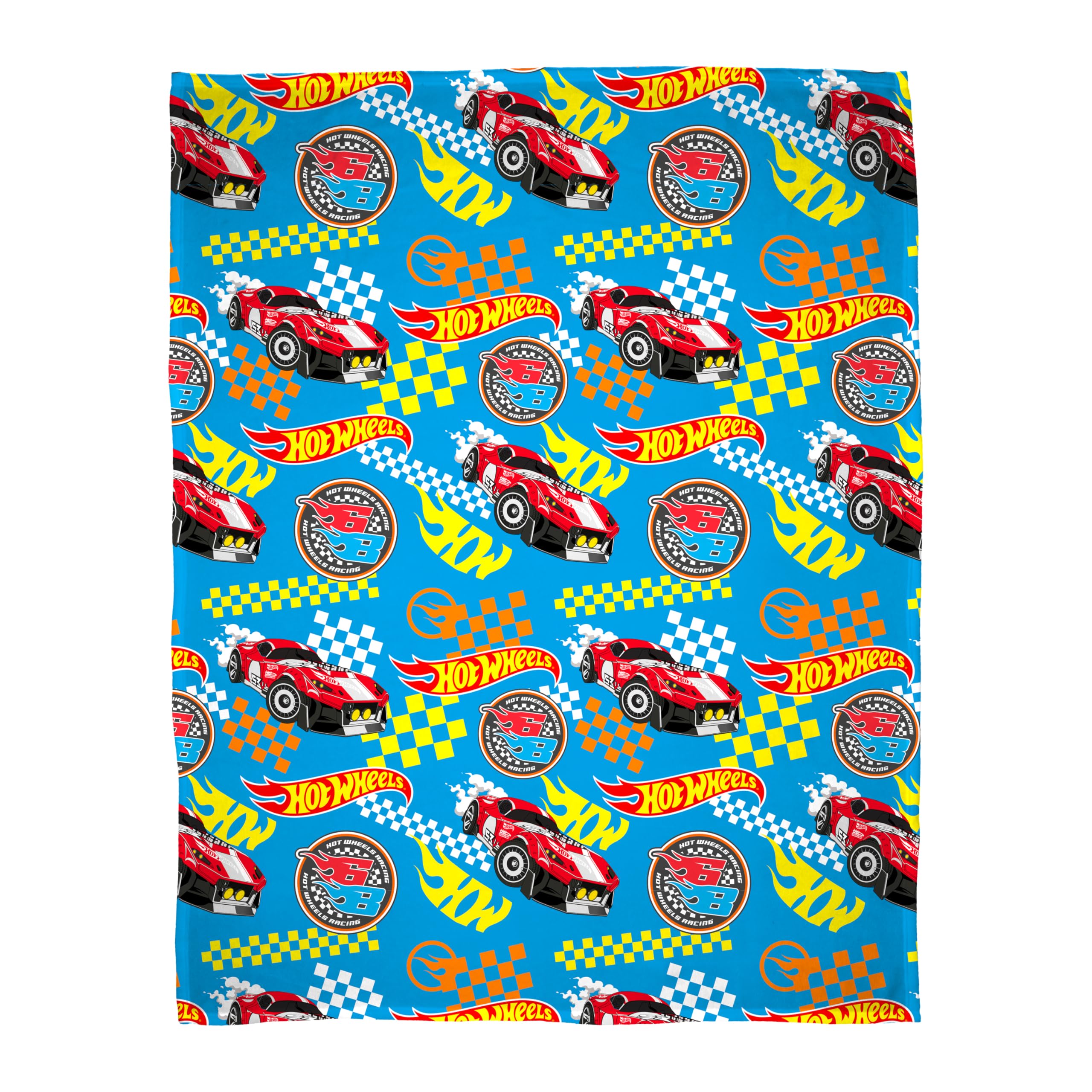 Character World Official Hot Wheels Fleece Blanket | Super Soft Warm Blue Throw, Flame Design | Perfect For The Bedroom, Camping & Sleepovers 100 x 150cm