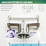 bmotiontech Superior Grade - KF40 Tee 3-Ways Vacuum Adapter, All Ends with KF-40 (NW40) Flange, Made of Stainless Steel 304, Finely Polished