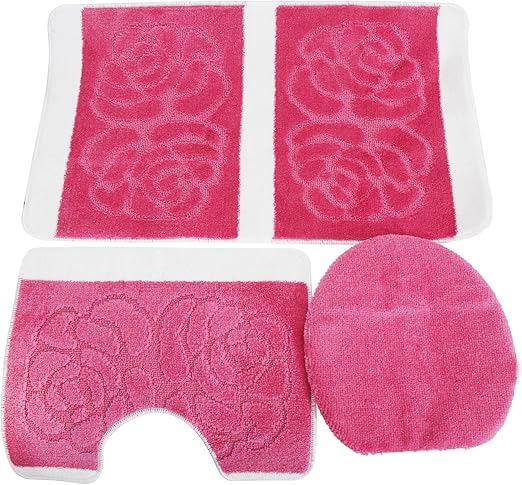 Set Tappeti Bagno LOUISE 3 Pezzi - Cotone Superassorbente - Marrone Elegante - Foto 11