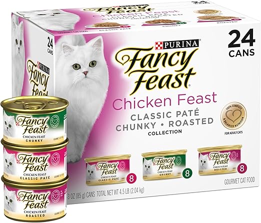 Purina Fancy Feast Wet Cat Food Chicken Feast Variety Pack 3 Ounce Can By Amazon De Haustier