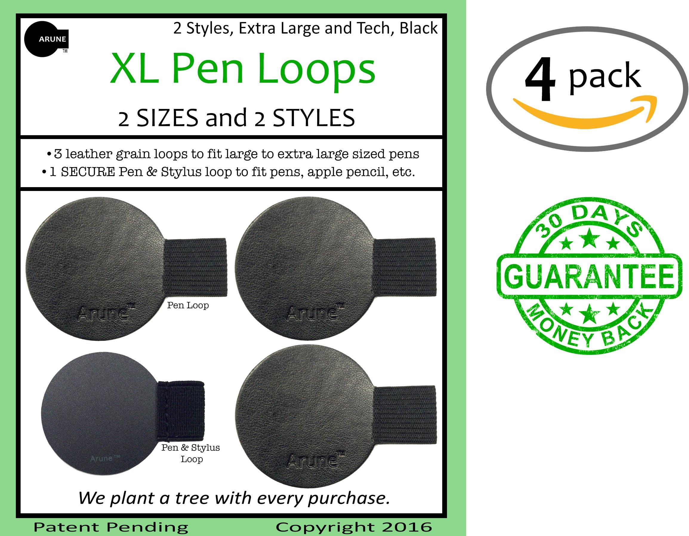 4X Pen Loop by Arune - Extra Large Adhesive Holder for Moleskine, Paper Mate, Pilot, journals, Planners, sketchbooks, More