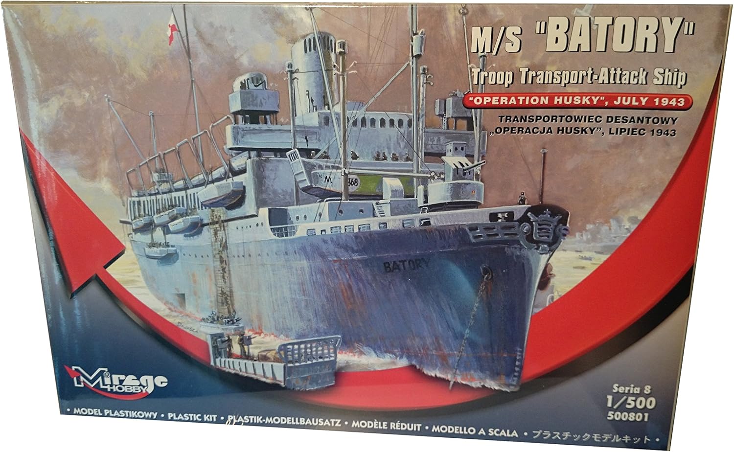 Mirage Hobby 500801 Model Kit M/S BATORY Troop Transporter Attack