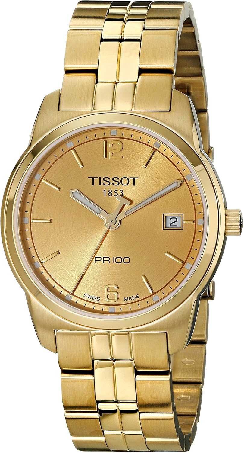 Buy Tissot Men's T0494103302700 PR100 Gold Dial Watch Online at Low