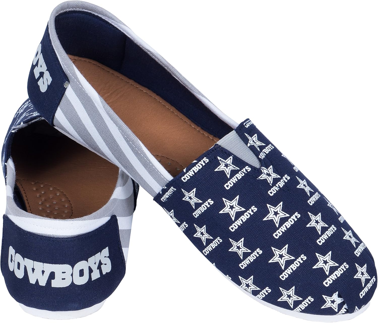 FOCO NFL Canvas Stripe Slip On Shoes : Clothing