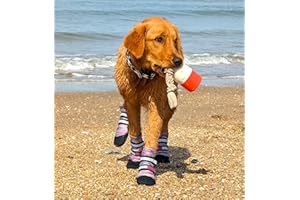 Bark Brite Lightweight Neoprene Paw Protector Dog Boots Designed for Comfort and Breathability in 5 Sizes (Lavender Md)