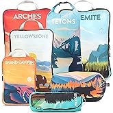 Large Compression Packing Cubes for Travel-Packing Cube Luggage Organizers 7 Piece Set for Checked Luggage-Ultralight, Expandable/Compression Bags by TRIPPED Travel Gear (National Parks)