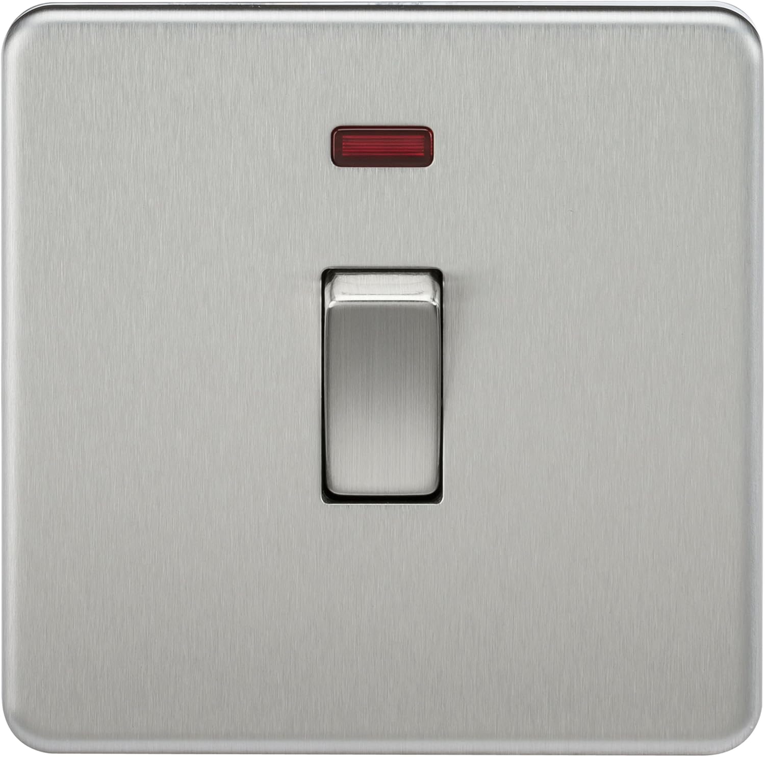 Knightsbridge SF8341NBC Screwless 20 A 1-Gang DP Switch, Brushed Chrome with Neon, Switch 20A + Neon