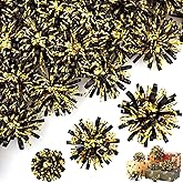 Yunlly 40 Pcs 2'' 3'' 4'' Christmas Bows Gift Wrapping Self-Adhesive Metallic Assorted Size Christmas Present Bows with Ribbon for Gift Basket, Holiday, Birthday, Anniversary(Black, Gold)