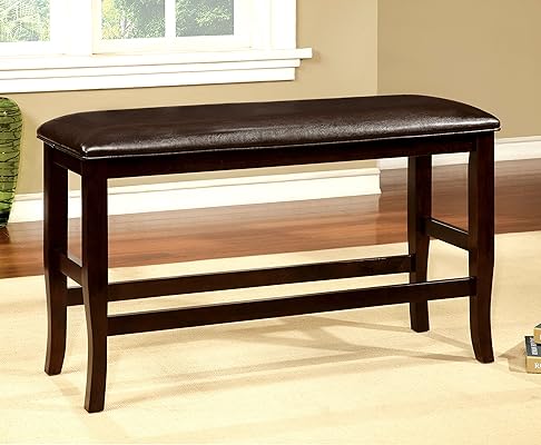 Furniture of America Aruba Leatherette Pub Dining Bench