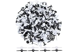 BESTCYC 8mm 1/3" 200pcs Black and White Metal Brad Paper Fastener Scrapbooking Card Making Art Craft Brads