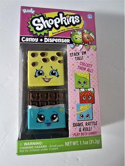 Cubez Shopkins By Radz Candy Dispenser Plus Mini Poster Kookie Cookie And Cheeky Chocolate Includes Candy Amazon Ca Home