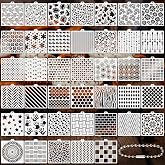 Qumenan 40 PCS Cookie Stencil Baking Stencils for Royal Icing Cookies Craft Painting Stencil for Cake Stencils Decorating Buttercream(5.5in)