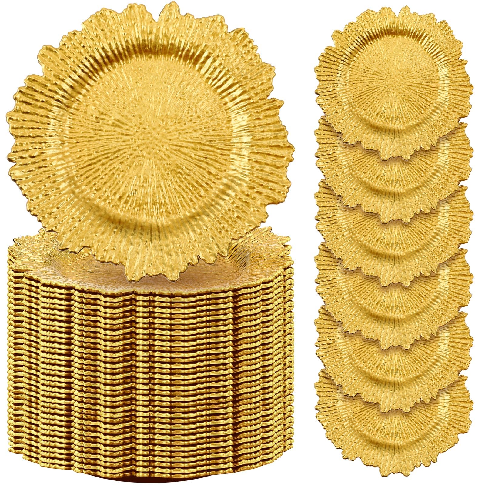 Tanlade 100 Pcs Reef Charger Plates Bulk 13 Inch Plastic Wedding