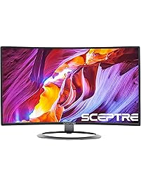 Sceptre C248W-1920R 24" Curved 75Hz Gaming LED Monitor Full HD 1080P HDMI DisplayPort VGA Speakers Ultra Thin Metal Black