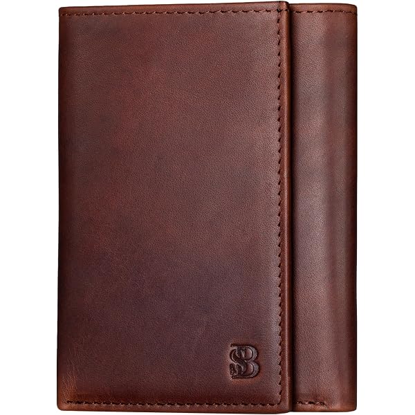 CONTACTS Front Pocket Wallet For Men - Slim RFID Blocking Genuine Leather With Magnetic Money Clip & 7 Card Slots