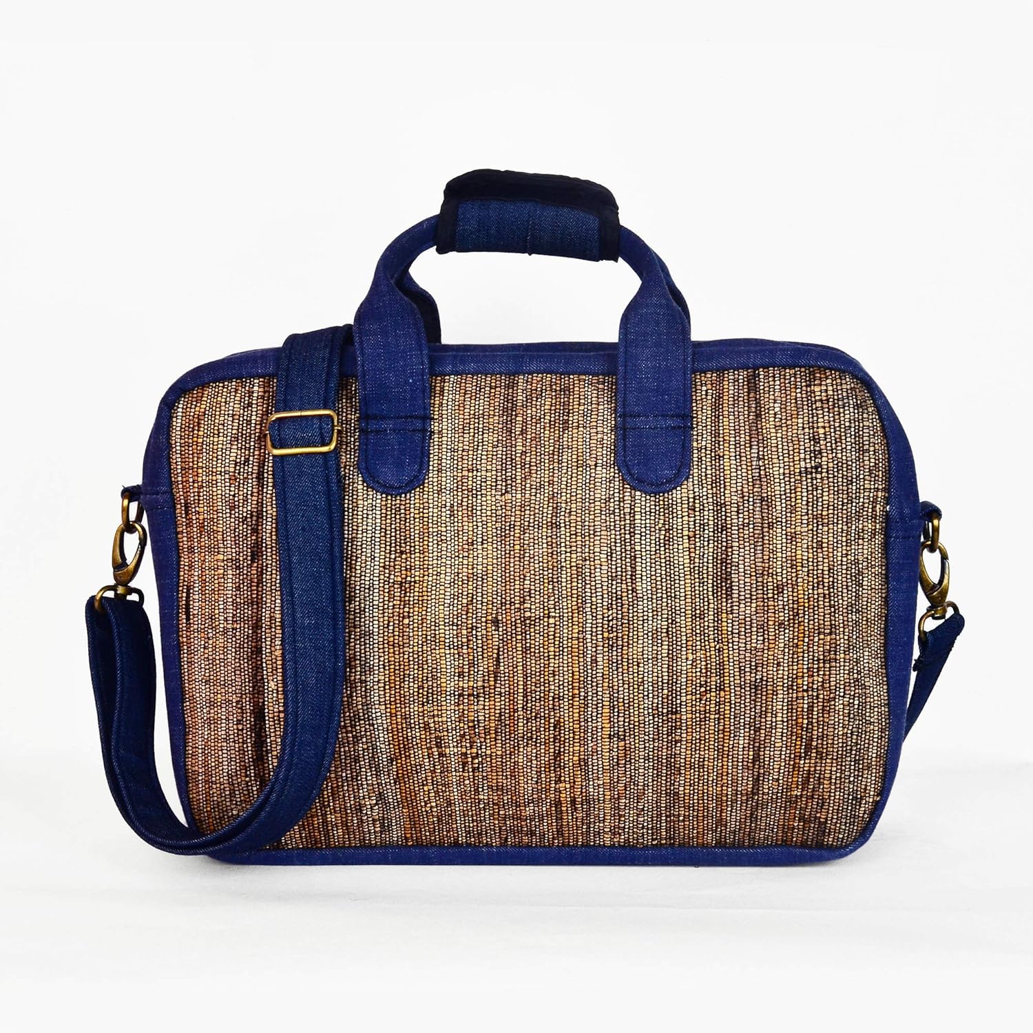Hand Made Laptop Bag, Haastika, Handmade from Navy Blue