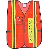 Security Safety Vest with Reflective Strips, One Size Fits All - 8003 Neon Orange / 1-pc