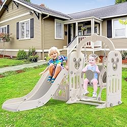 Arlopu Swing Slide for Kids, 6 in 1 Slide Climber