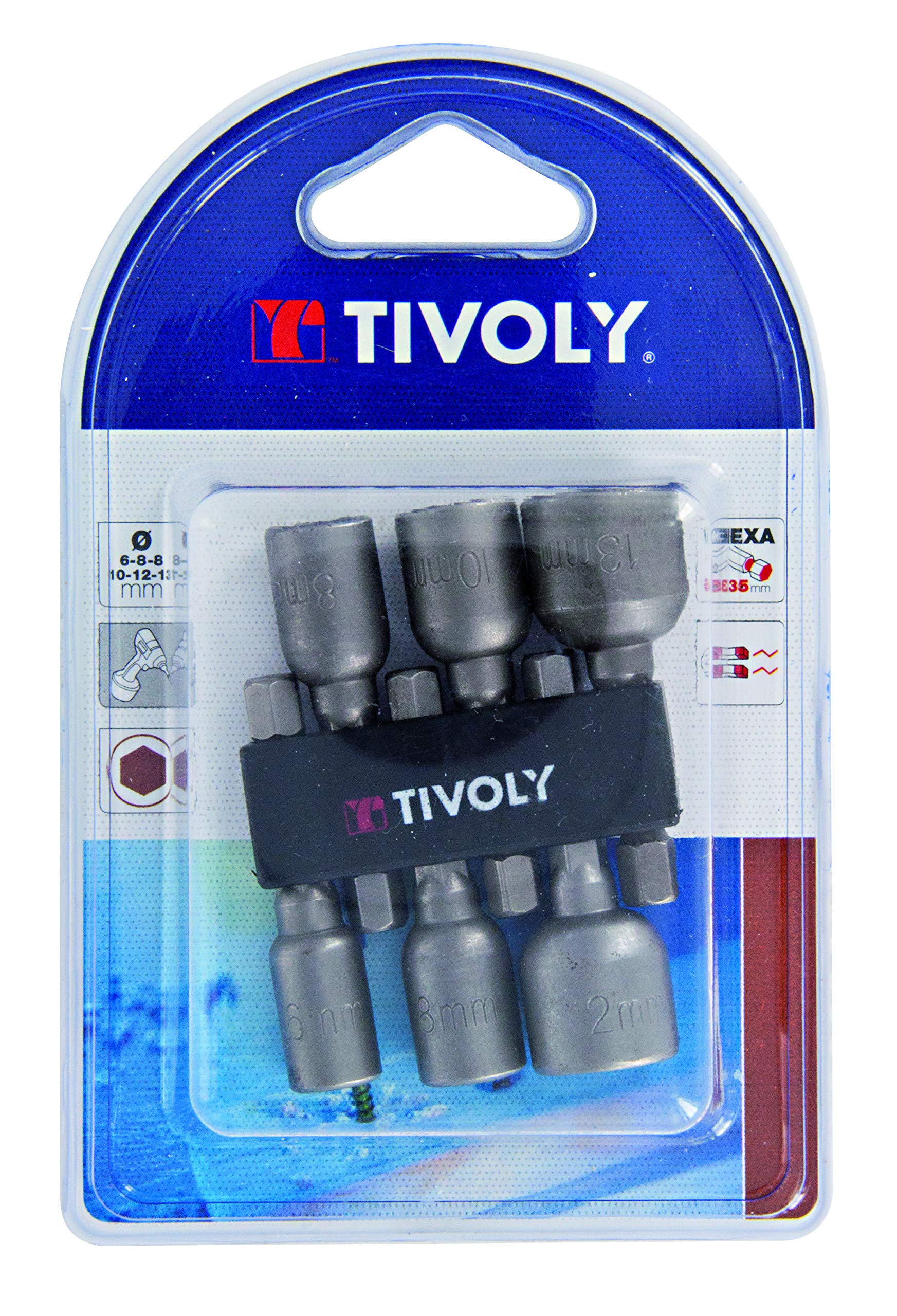 TIVOLY 11501920001 Set of 6 Magnetic Nut Clamping Tips - Not Concerned