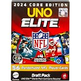 Mattel Games UNO Elite NFL Draft Pack Cards with 4 Surprise Collectible Foil Cards Featuring Team Players (Players May Vary)