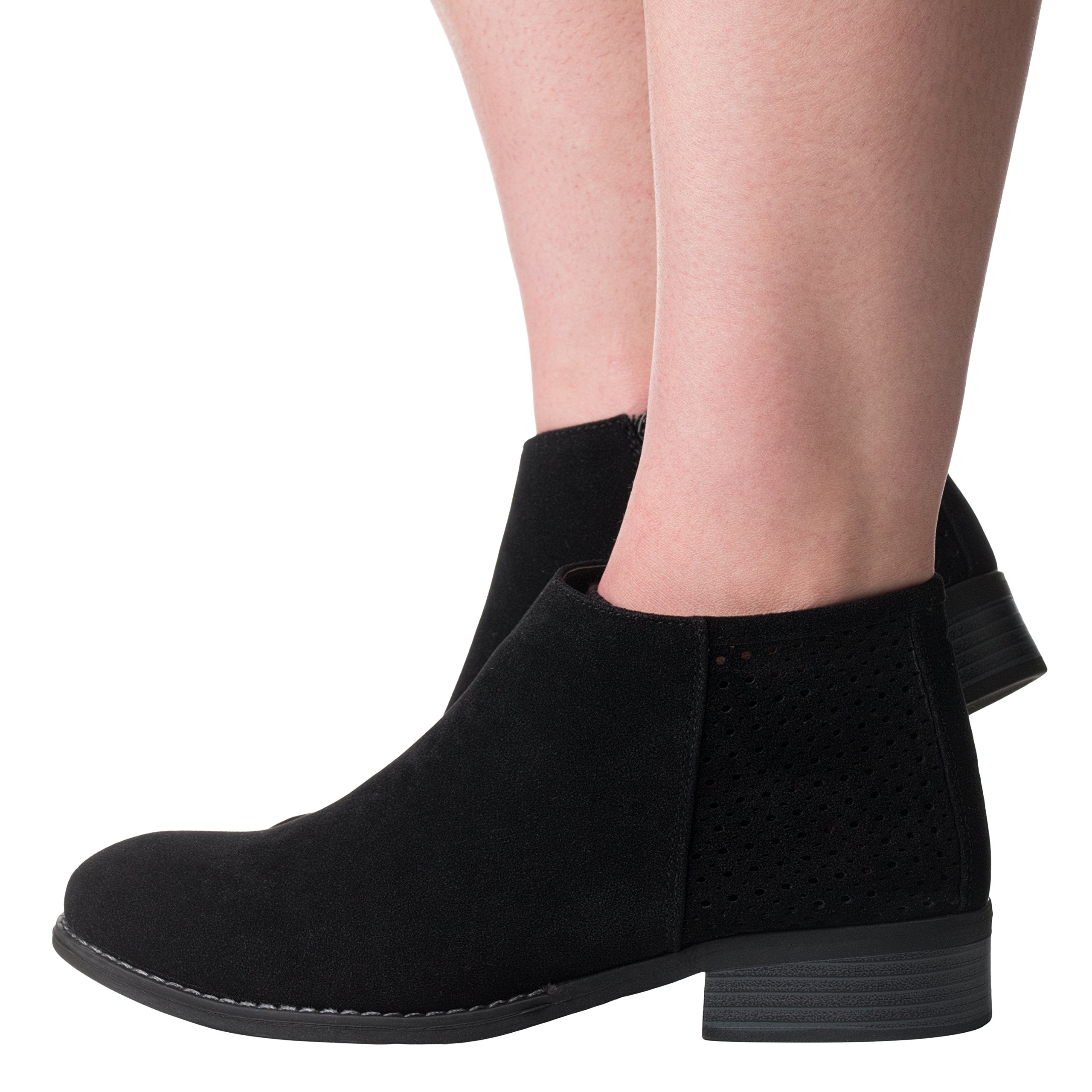 Riverberry Women's JENA Cut Out Style, Low Heel Ankle Bootie Boots - Image 9