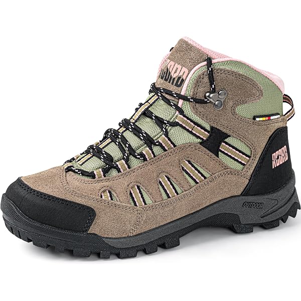 R CORD Women's Waterproof Hiking Boots - Ankle Support, Durable & Anti-Slip For Outdoor Adventures (Brown, Size 7.5) - View #9