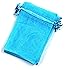 EDENKISS drawstring Organza Jewelry Pouch Bags (Blue, 4X6'')