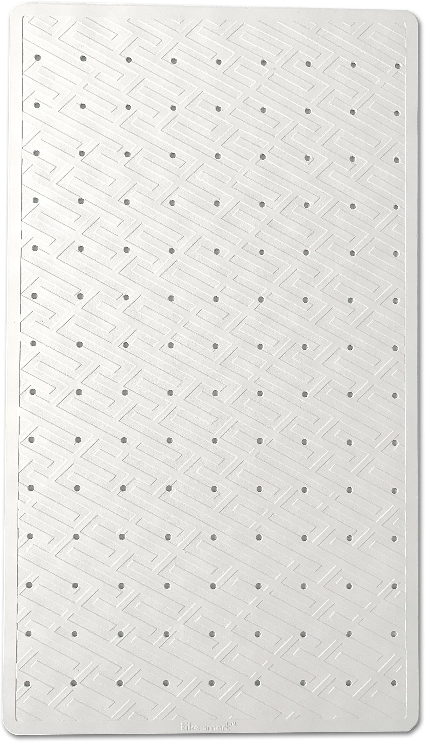 "Maze Natural Rubber Non-Slip Bathtub & Shower Mat, 28”x16,” Drainage Holes, Non-Toxic, Safe, Machine-Washable, Superior Grip, Non-Slip Bath Mat, White (for Smooth/Non-Textured TUBS ONLY)