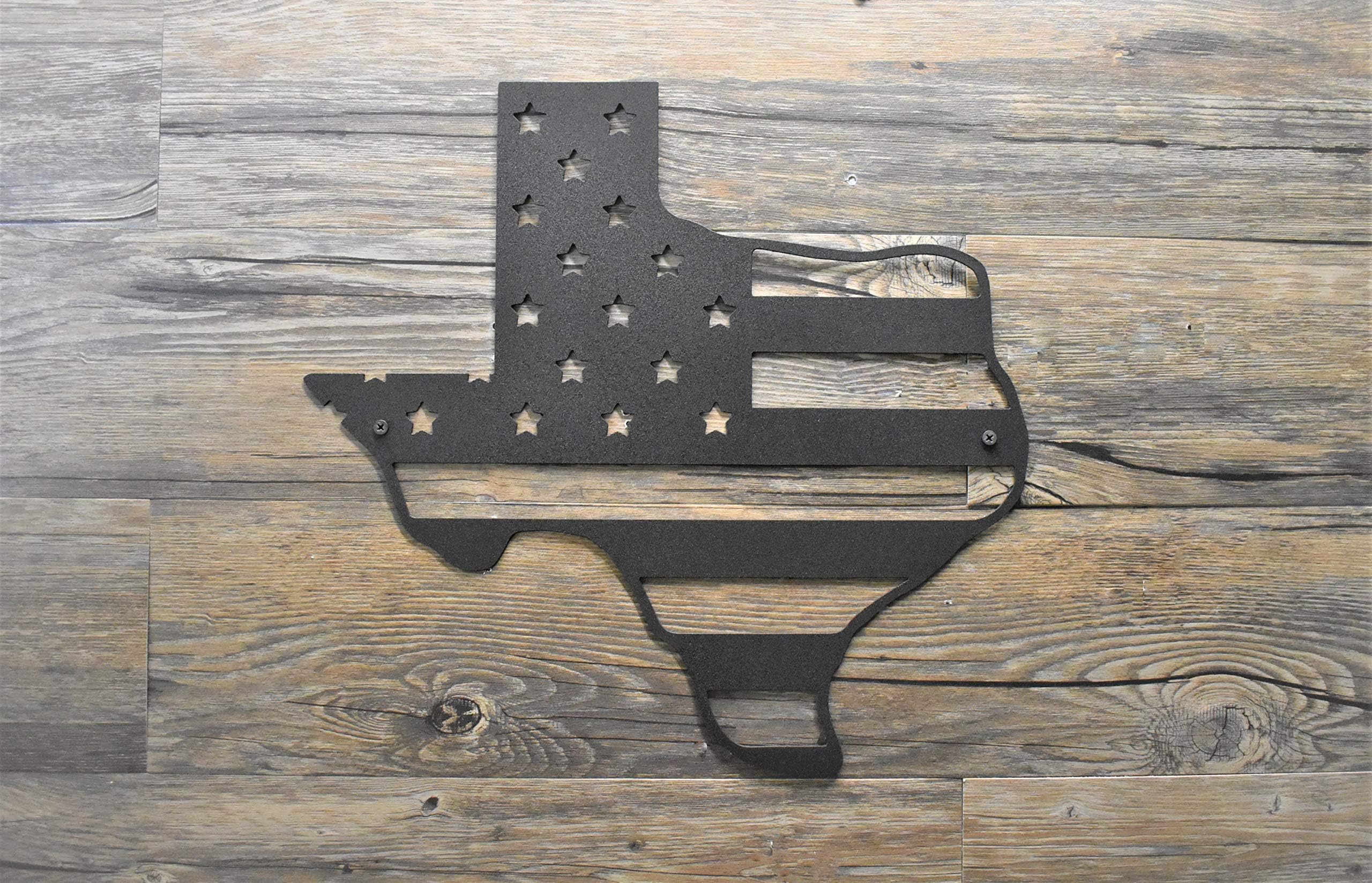 16" to 36" Texas State stars stripes outline Flag wall hanging art, various finishes and sizes, made in usa